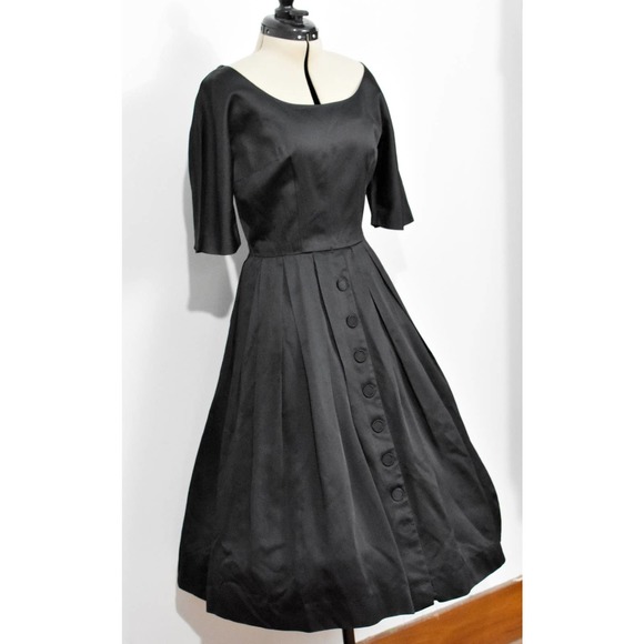 Polly Bergen's Fashion by Jack Squire Black 50s Cocktail Dress - Picture 6 of 6